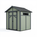 Abri de jardin 180 x 120 x 190 cm en métal vert gris avec double porte