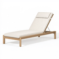Bain de soleil 200 x 70 cm en bois beige à dossier réglable