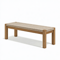 Banc 120 x 40 x 45 cm en bois et corde tressée beige style naturel