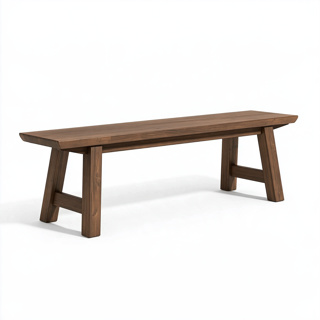 Banc 180 x 35 x 45 cm en bois brun pour salle à manger style rustique