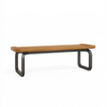 Banc 140 x 40 x 45 cm en bois brun et métal noir style industriel pour intérieur